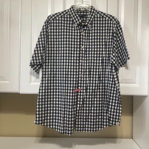 Daniel Cremieux Mens XL Short Sleeve Button Up Black & White Check Casual Shirt